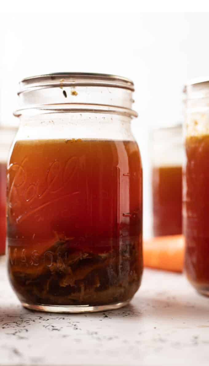 Meaty bone broth is pint jars.