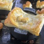 Chicken pot pie in mini Dutch oven.