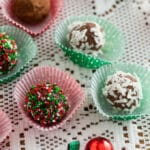 Colorful truffles in candy wrappers.