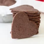 Heart shaped gluten free chocolate cookies.