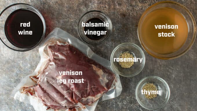Ingredients for venison roast.