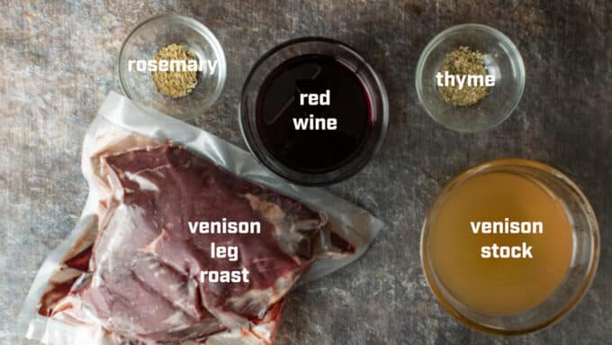 Ingredients for venison stew.