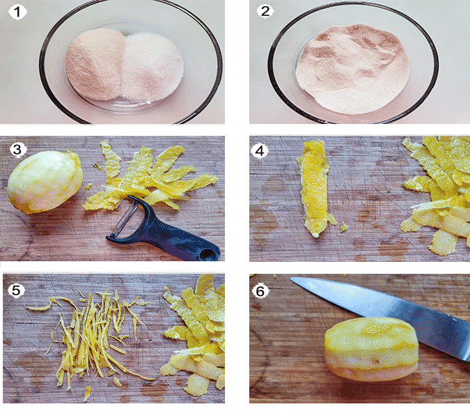 Step by step photos of how to prepare lemons for marmalade.