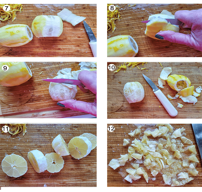 Step by step photos for preparing the pulp.