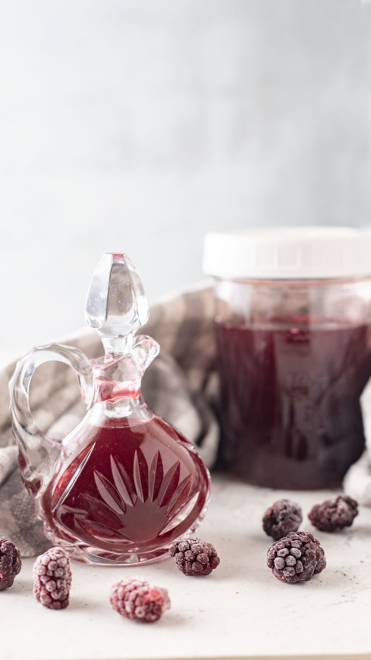 Vintage cruet with colorful vinegar.