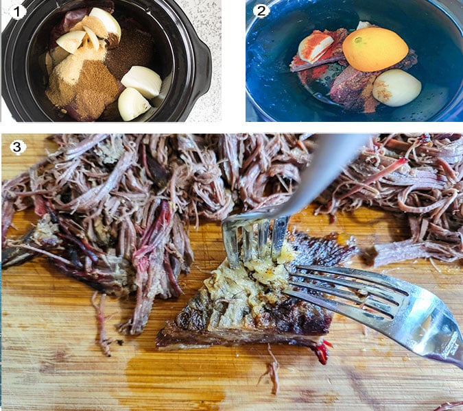 Process for making leftover brisket tacos. See details in recipe below.