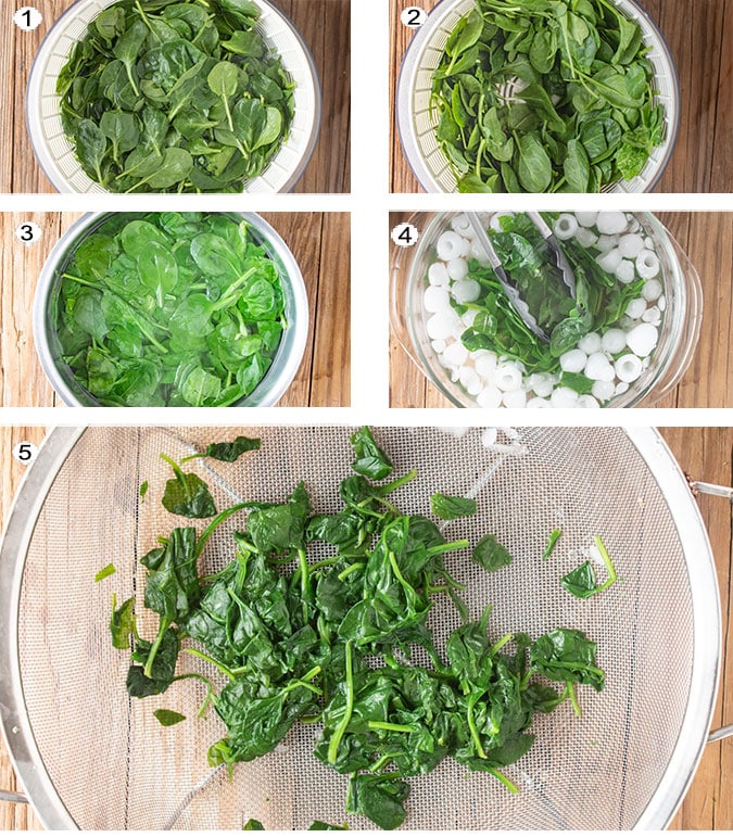 Process for blanching. See details in recipe below.