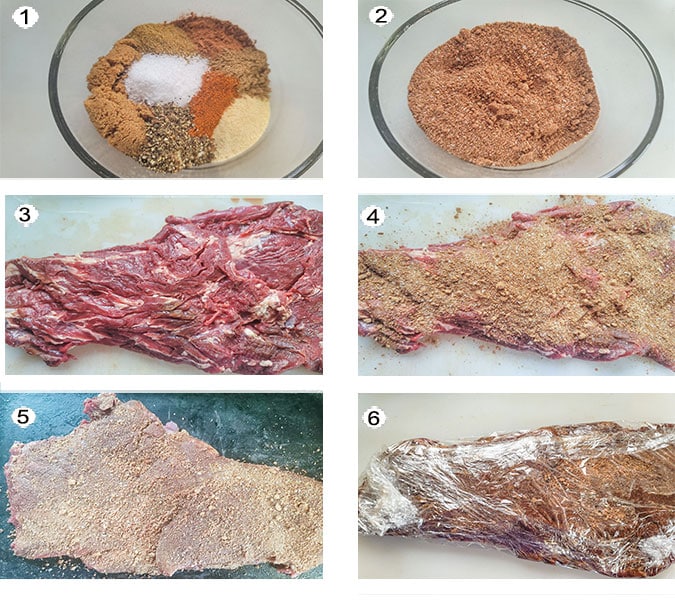 Process for making leftover venison brisket. See details in recipe below.