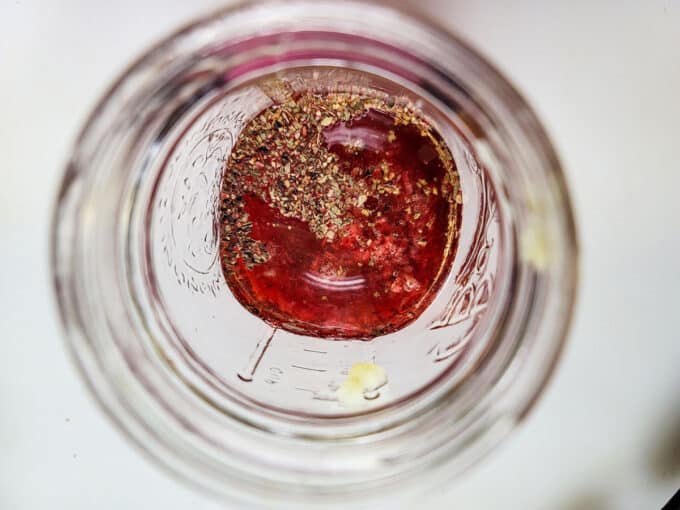 All ingredients added to jar.