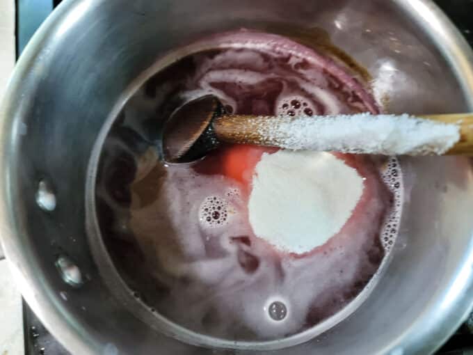 Sugar added to pot.
