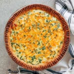 Beautifully browned quiche.