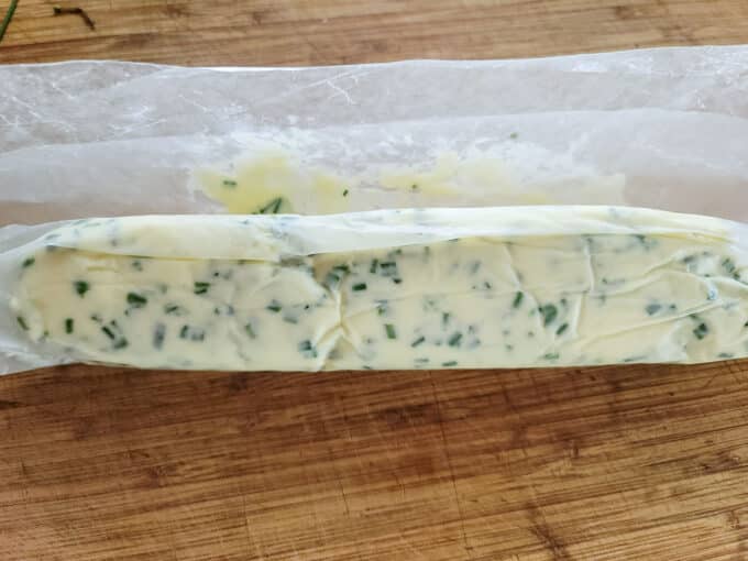 butter rolled up in waxed paper.