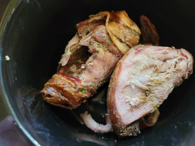 Pheasant in slow cooker.