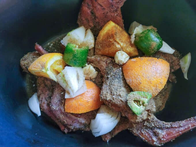 Spices added to pot.