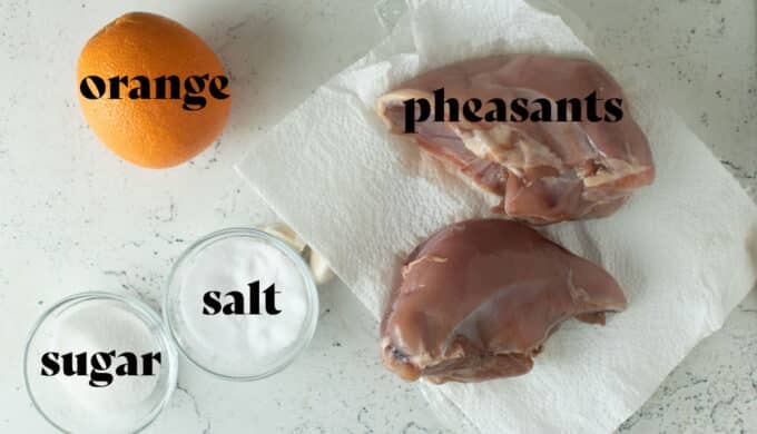 Ingredients needed to brine pheasant.