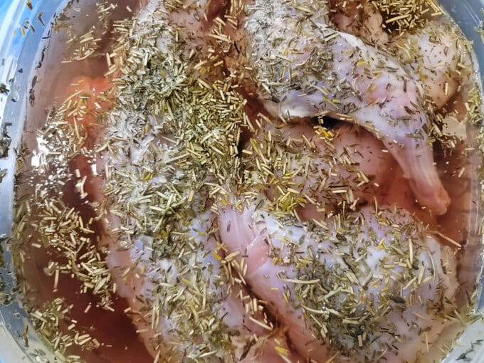 Rabbit after brining.