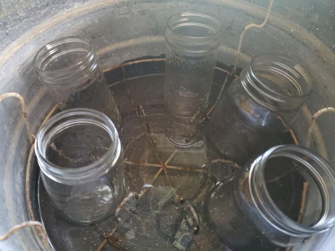 Jars added to canning pot.