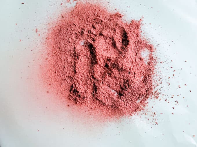 Filtered raspberry powder.
