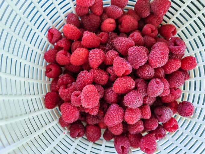 Fresh berries in colander.