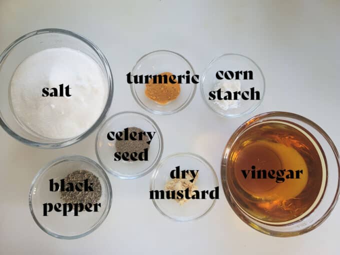 Ingredients for garlic scape relish. See recipe below for details.