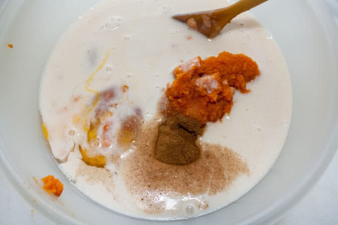 Evaporated milk added.