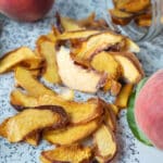 dehydrated peaches close up.
