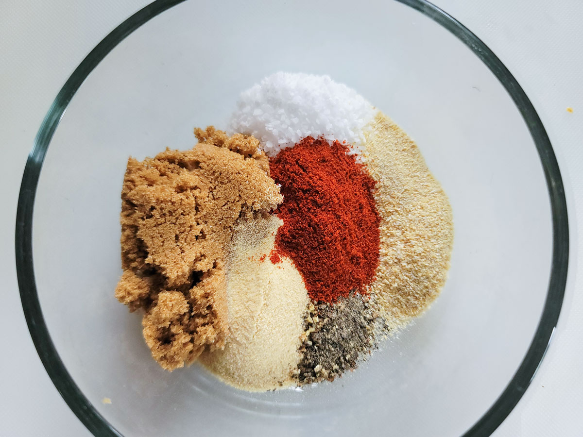 Spices in a glass bowl.