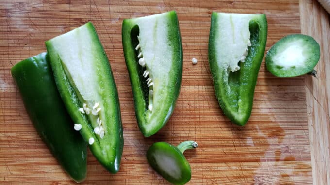 Peepers sliced in half.