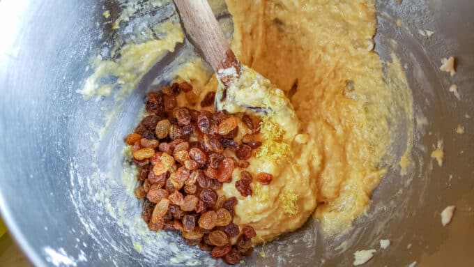raisins and nuts added.