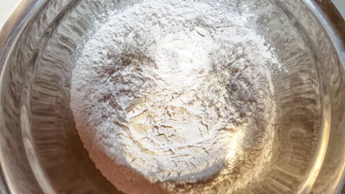 Flour in large bowl.