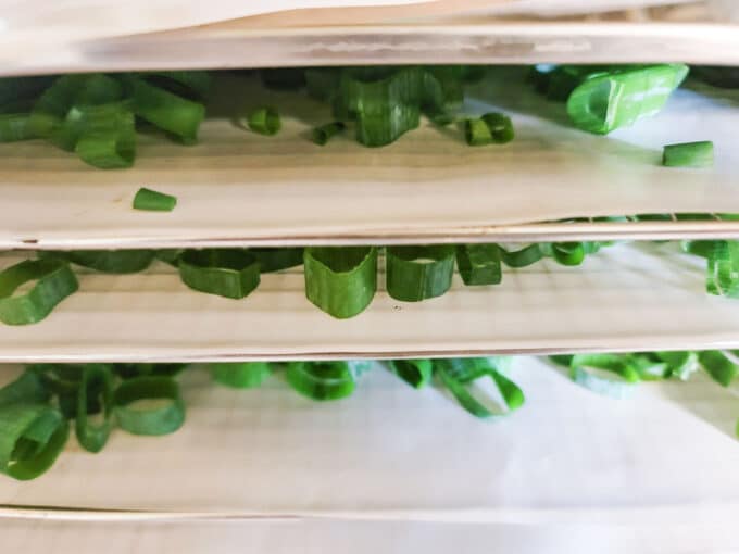 Racks in dehydrator.