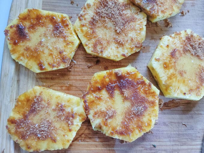 Slices with rub on them.