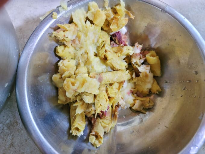 Leftover skins after apples are peeled.