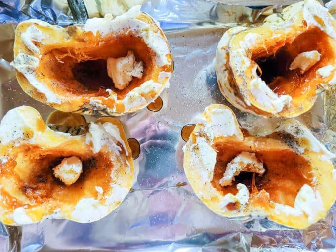 Maple syrup drizzled on squash