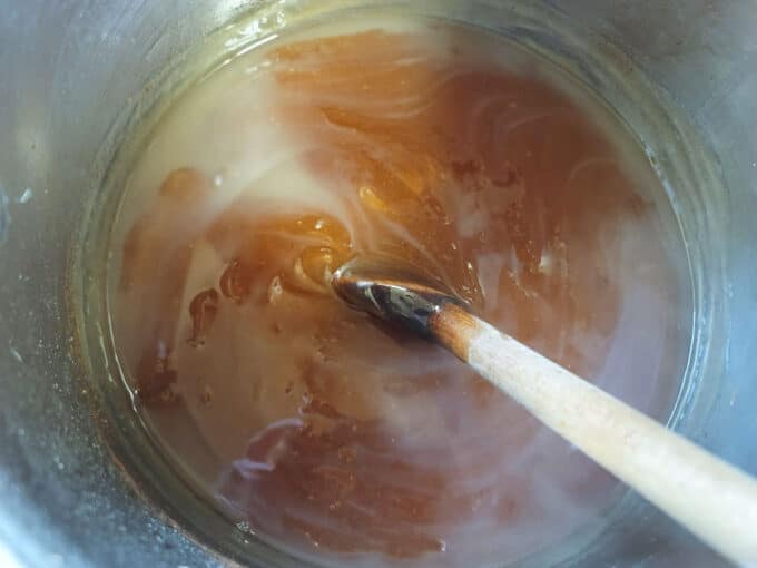 Thickened pie filling.