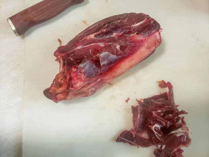 Dry portions cut off of shanks.