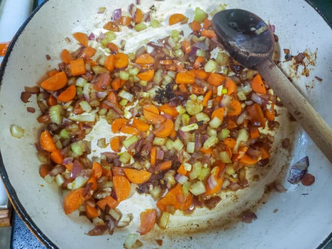 Browned mirpoix.