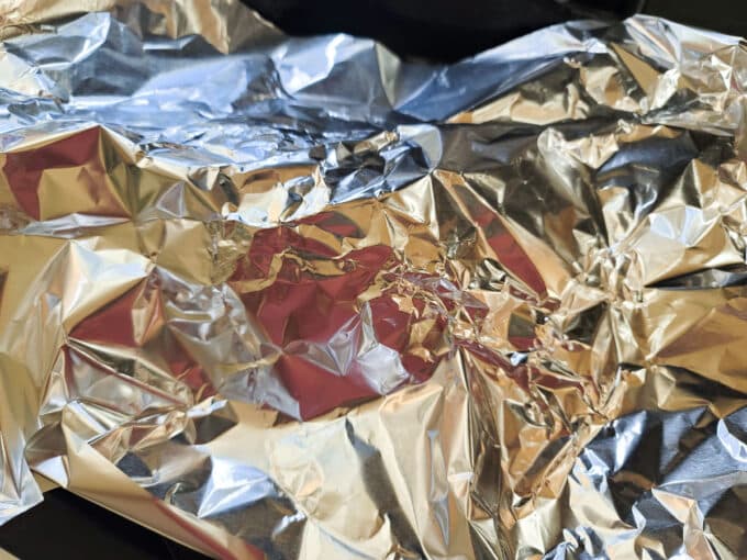 Duck tented with aluminum foil.