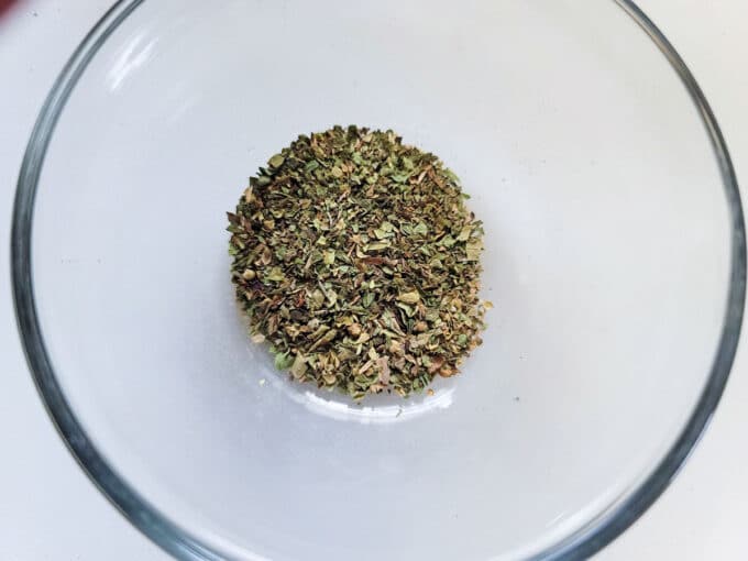 Spices mixed in bowl.