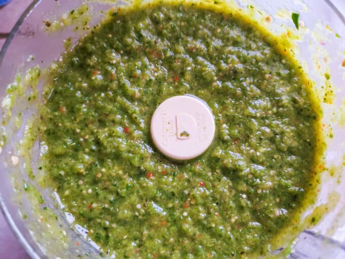 Vegetables processed into a paste.