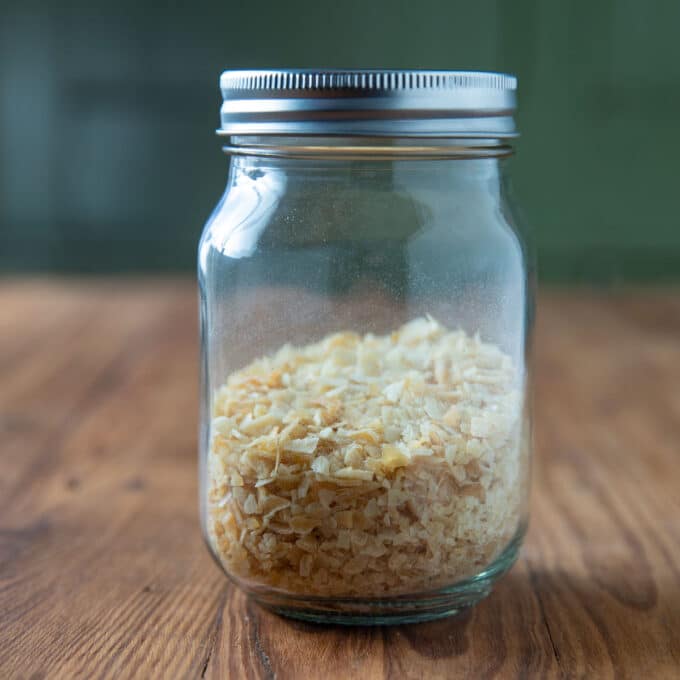 Jar of instant mashed potatoes