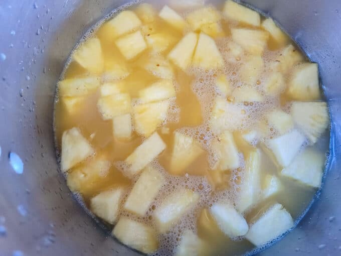 Chunks after being cooked.