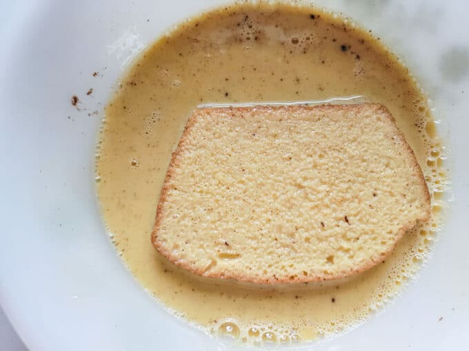 Bread flipped over to the other side.