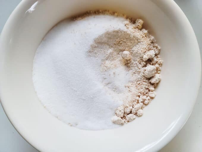 Pectin and sugar in a bowl.