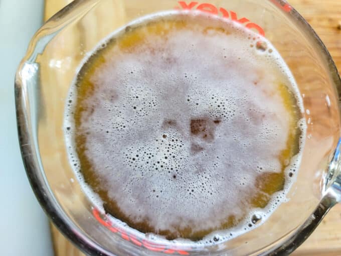 Vinegar mixture whisked together.