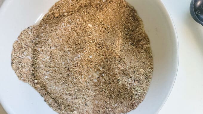 Dry rub mixed together in a bowl.