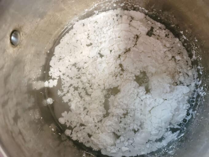 Clear-jel and water in pot.