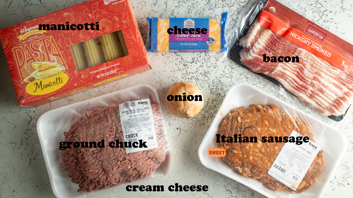 Ingredients for smoked shotgun shells. See details in recipe below.