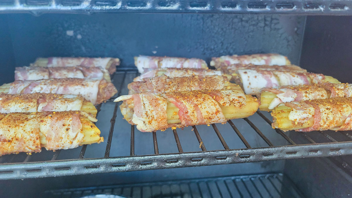Stuffed shells in the smoker.