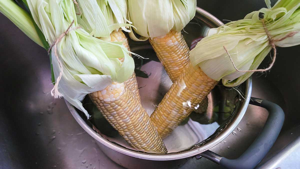 Husks attached and tied up for a nice presentation.